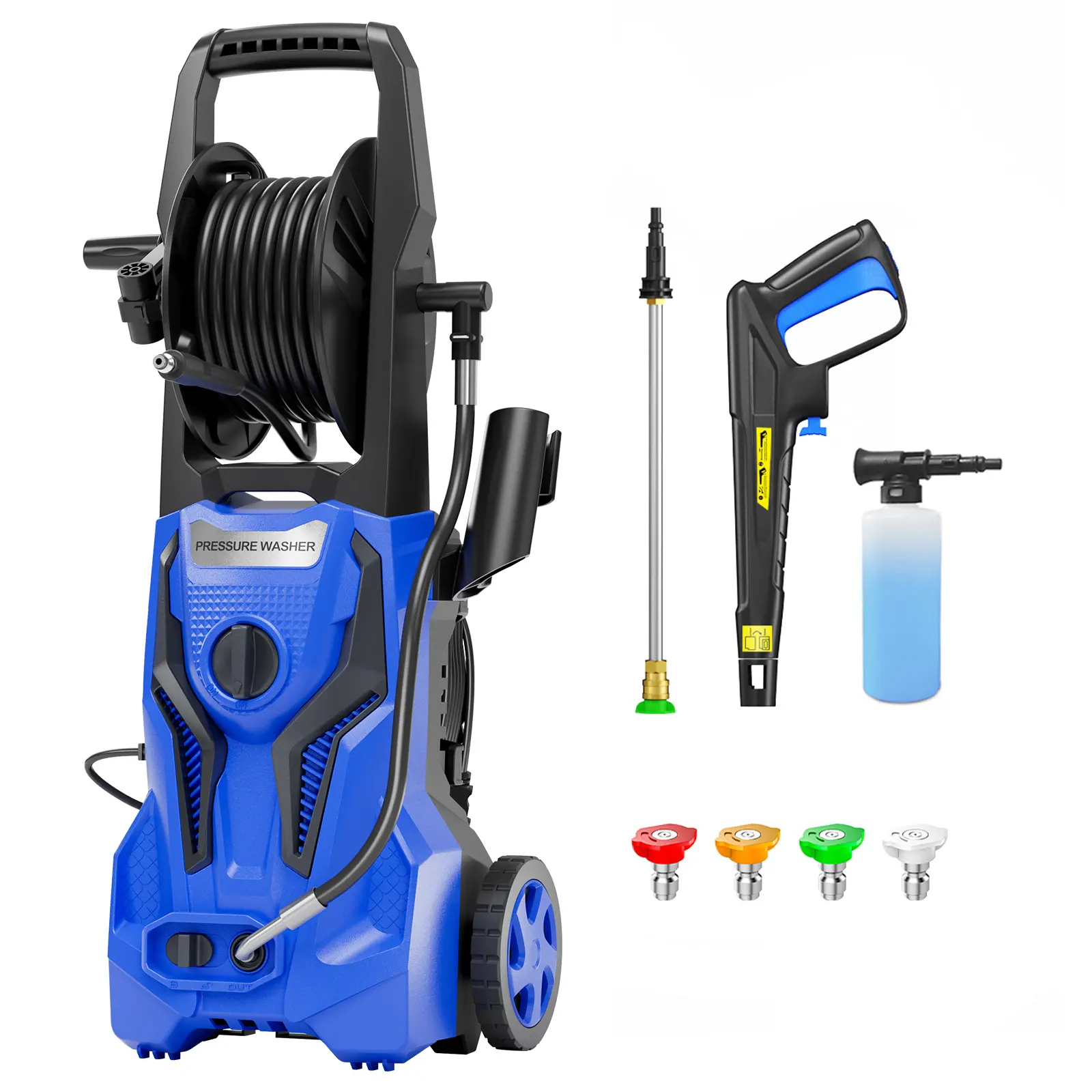 Electric Pressure Washer, 4200 PSI MAX 2.5GPM Power Washer Electric Powered with with 25FT Flexible High Pressure Hose, Anti-Tipping Structure, Multiple Spray Modes, for car wash, home, fence, yard, outdoor, siding, pool, brick Cleaning