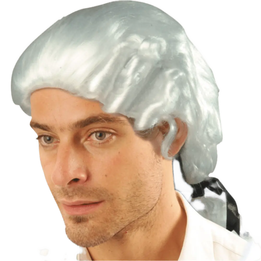 Colonial Wig | White Historical Costume Wig for Men - Founding Fathers, & General Cosplay Accessory for Halloween & Theme Party