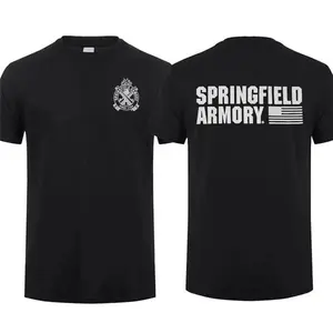 ToolHeaven Springfield Armory Crossed Cannons T-shirt Bold Logo Design Comfortable Black Tee Perfect for Fans Classic American Style
