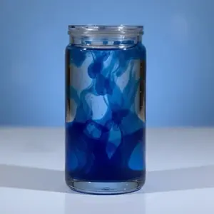 Blue Lava Style 16oz Reusable Tumbler with Unique Blue Marble Design for Everyday Use
