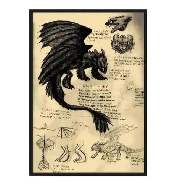 How to Train Your Dragon Wall Art - Toothless Poster Available in 5 Sizes