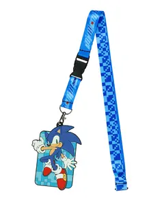 SEGA Sonic The Hedgehog Lanyard 3D Rubber Pixel Design Case ID Badge Holder Keychain