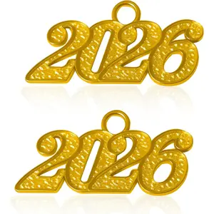 2 Pcs 2026 Tassel Graduation, Gold Graduation Tassel 2026, 3D Style 2026 Tassel Charms for Cap, Delicate Tassels for Grad Cap 2026, Grad Decorations for Friend Calssmate
