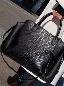Light luxury and elegant retro women's large capacity snake pattern handbag, fashionable vegan leather handbag, women's wallet and handbag detachable shoulder strap, suitable for daily use and work, is the perfect holiday gift
