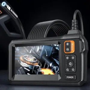 Dual Probe IP68 Waterproof Pipe Endoscope, 4.3" Touchscreen, 1/5/10m Adjustable Cable, 260° Articulation, 2600mAh Fast Charge, LED Flashlight - for Automotive Engine, AC Drain, Oil/Water Pipe & Machinery Inspection