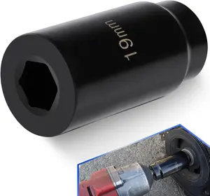 For  19mm Crank Bolt Socket 77080 Harmonic Balancer Socket Tool, 3 Times Momentum Power of Standard Impact Socket for Stronger Torque, Deep Counter-Weighted Design