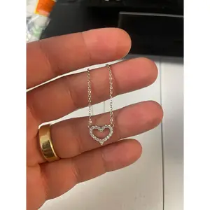 DEAL!!! VVS1 Moissanite Heart Pendant / 16-18in Chain!! 925 Sterling Silver