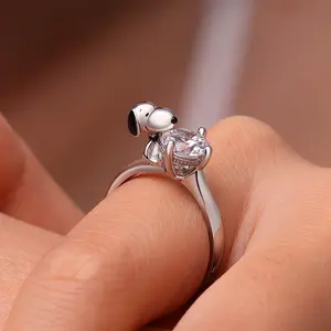 GNOCE Embrace Diamond Ring 925 Sterling Silver Jewelry Limited Rings For Women Cute Rings Birthday Gift For Wife For Daughter