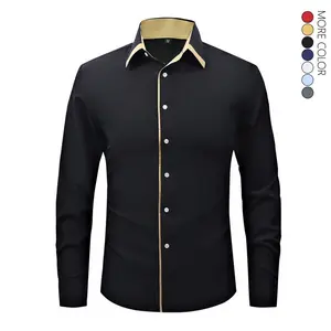 Men’s minimalist long-sleeve shirt—fashionable and versatile, made from wear-resistant fabric with a trendy design. Suitable for commuting, casual outings, parties, workouts, outdoor travel, office work, and formal occasions.