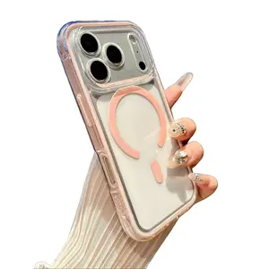 2-in-1 Magnetic Phone Case - Colorful, Transparent Airbag Anti-Drop, Precision Hole Anti-Slip Protective Cover for IP 17 Pro Max, 16 Pro, 15, 14, 13