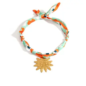 Silk Scarf Necklace Stainless Steel Pendant Light Luxury High-end Feel Versatile Design Titanium Steel Necklace