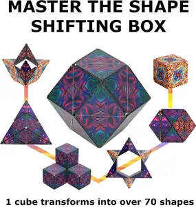 SHASHIBO Shape-Shifting Fidget Cube - Award-Winning Puzzle Toy with 36 Rare Earth Magnets, Transforms into 70+ Shapes (Original Series - Spaced Out)
