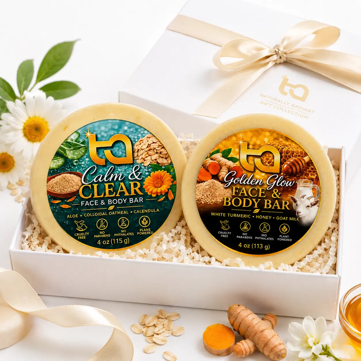 Golden Glow Face and Calm & Clear Gift Set
