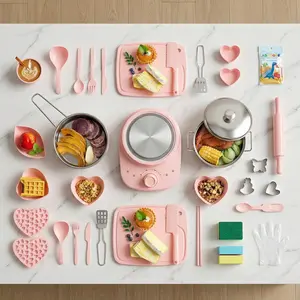 Realistic Mini Cooking Set for Kids 38-Piece Stainless Steel Pretend Play Kitchen Toys Educational Playset for Girls Boys Christmas Birthday Gift Indoor Home Play Unisex Toy Cooking Kit