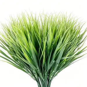 UV Resistant Artificial Wheat Grass 12 Pcs, Artificial Plants, Faux Greenery Bushes, Artificial Shrubbery for Planters, Wedding Home Office Decor, Indoor Outdoor Decoration