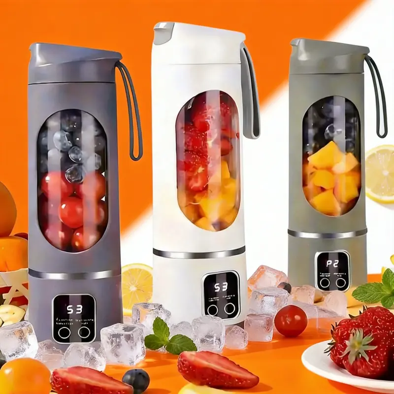 Portable Cordless Digital Multimode Kitchen Blender - ABS, Smart LED Display, Leak-proof Carry Design, Meal Prep Tool, Easy Protein Shakes, Father’s Day Gift, Veggie-Powered, Diet-Friendly for Healthy Lifestyle