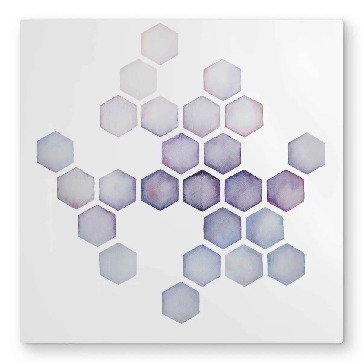 212 MAIN Aluminium Metal Print Wall Art, 32x32 in, Modern Minimalist Lightweight Lilac-Purple Alveoli Abstract Decor for Home, Office, Room