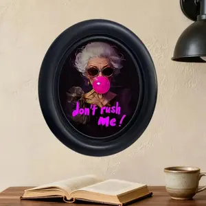 Victorian Gothic Oval Acrylic Picture Frame Photo 6.6x7.6 Inches, Vintage Wall Art Poster Print, Retro Frame for Living Room Bedroom Office Decoration