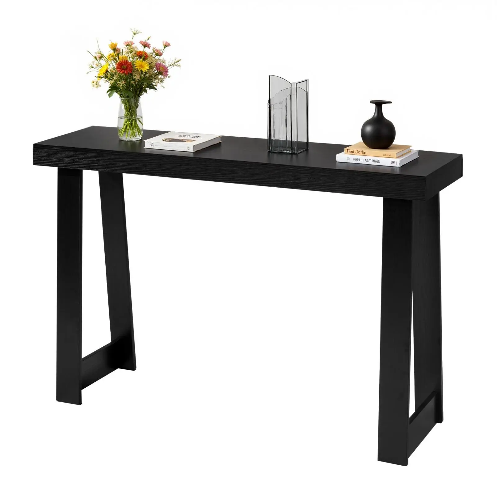 【SummerFinds】VEVOR 46 in Console Table, Modern Desk Behind the Couch, Wooden Rectangle Entrance Desk, Narrow Long Sofa Table Accent Stand for Hallway, Bedroom, Living Room, Foyer, Easy Assembly, Black