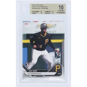 Nick Yorke Pittsburgh Pirates 2025 Topps Now Road to Opening Day #OD-240 BGS Authenticated 10 Rookie Card - 10,10,10,9.5 Subgrades