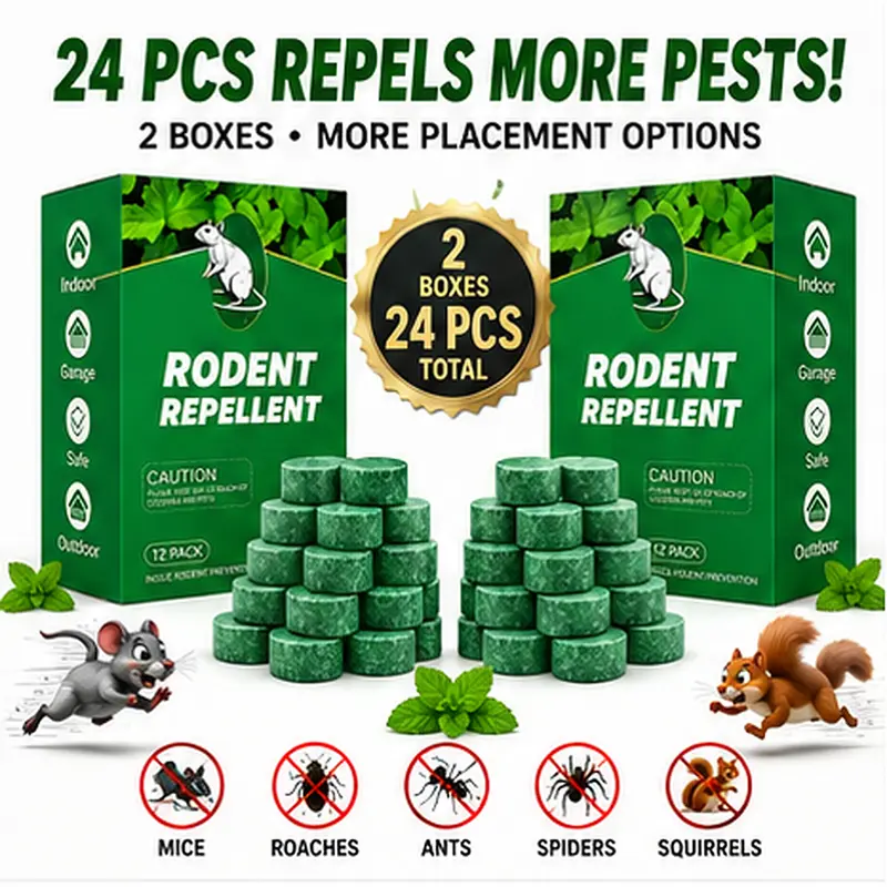 12-Pack Eco-Friendly Oil-Based Solid Balls - Rodents/Insects Area Repellent, Cockroach Solution, Home/Garage Indoor Insect Control Residential Pest Control Supplies