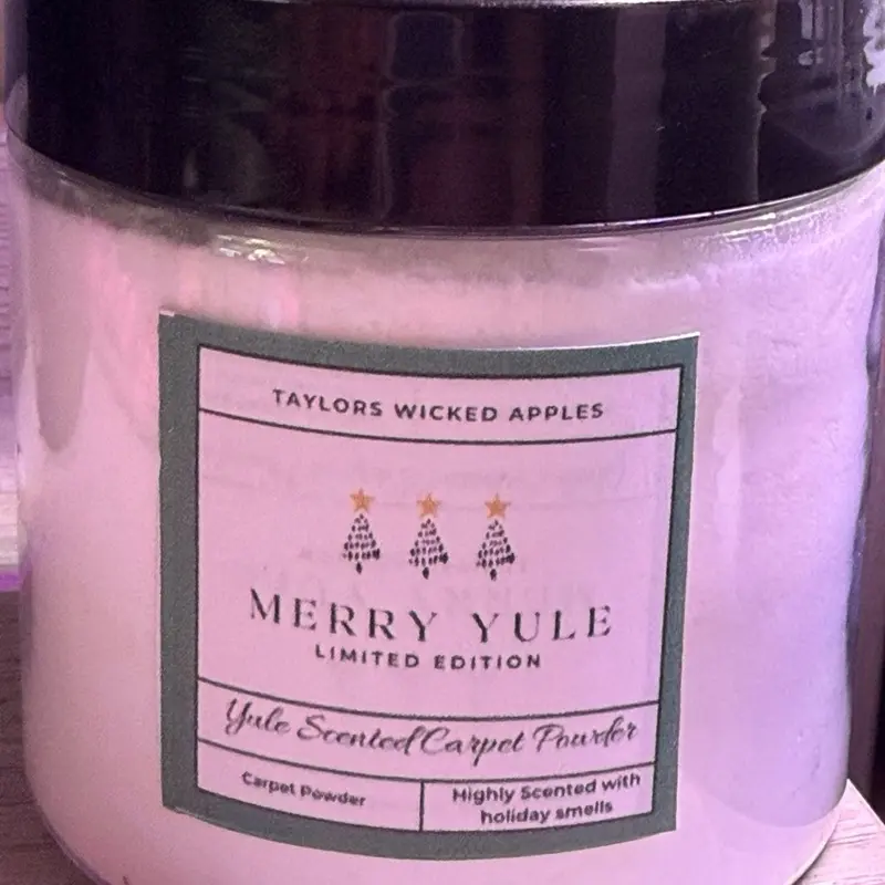 Taylors Wicked Apples Merry Yule Limited Edition Yule Scented Carpet Powder Ultra Concentrated Christmas Yule Carpet Deodorizer Highly Scented