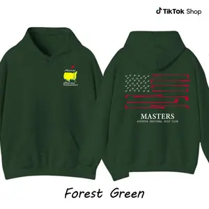 Masters Augusta National Golf Club Hoodie, American Flag Graphic Pullover, Premium Cotton Fleece Sportswear Gift for Men & Women