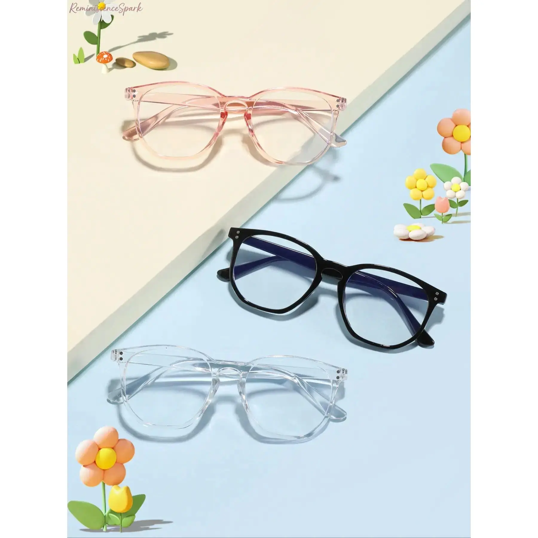 Kids Anti-Blue Light Sports Eyeglasses - Solid Sturdy PC Frame, Lightweight Gentle Fit, Durable Comfy Sports Eyewear for Home Electronic Device Use, Study Sessions, Reduce Blue Light Stimulation