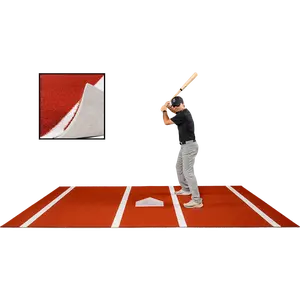 6 × 12 Proball Baseball Hitting Mat - Clay Poly, Painted Plate, Flexible 5mm Foam