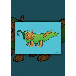 Hatch Green Chile Horizontal Cat Art Print