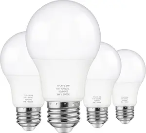 A19 LED Light Bulbs, 60 Watt Equivalent LED Bulb, Daylight White 5000K, 850 Lumen, E26 Base, Non-Dimmable, 9W Bright White LED Bulb, 4-Pack
