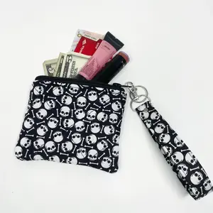 Skulls wallet, wristlet keychain