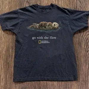 Gildan Men's and Women's T-shirt, National Geographic ' go with the flow ', Animal tee, Y2k Unisex Graphic Tees Gothic Grunge Emo Scene Amity Affliction Style Clothes Menswear Womenswear Streetwear