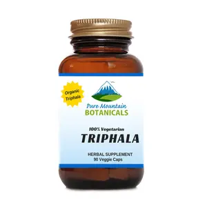 Triphala Capsules - 90 Kosher Veggie Caps with 500mg Organic Triphala Powder
