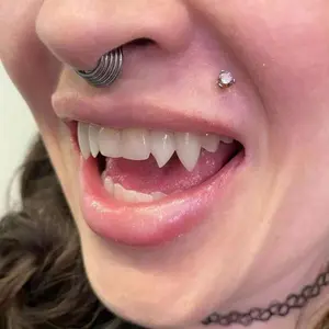 2pcs  Vampire & Werewolf Fangs Set - Realistic Resin Cosplay Teeth Props, Gothic Style, Perfect for Halloween Party Costumes & Gifts, All-Year Wear