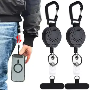 ABS Retractable Phone Lanyard, Anti-Theft Cellphone Holder Strap, Travel Smartphone Safety Tether With Belt Clip