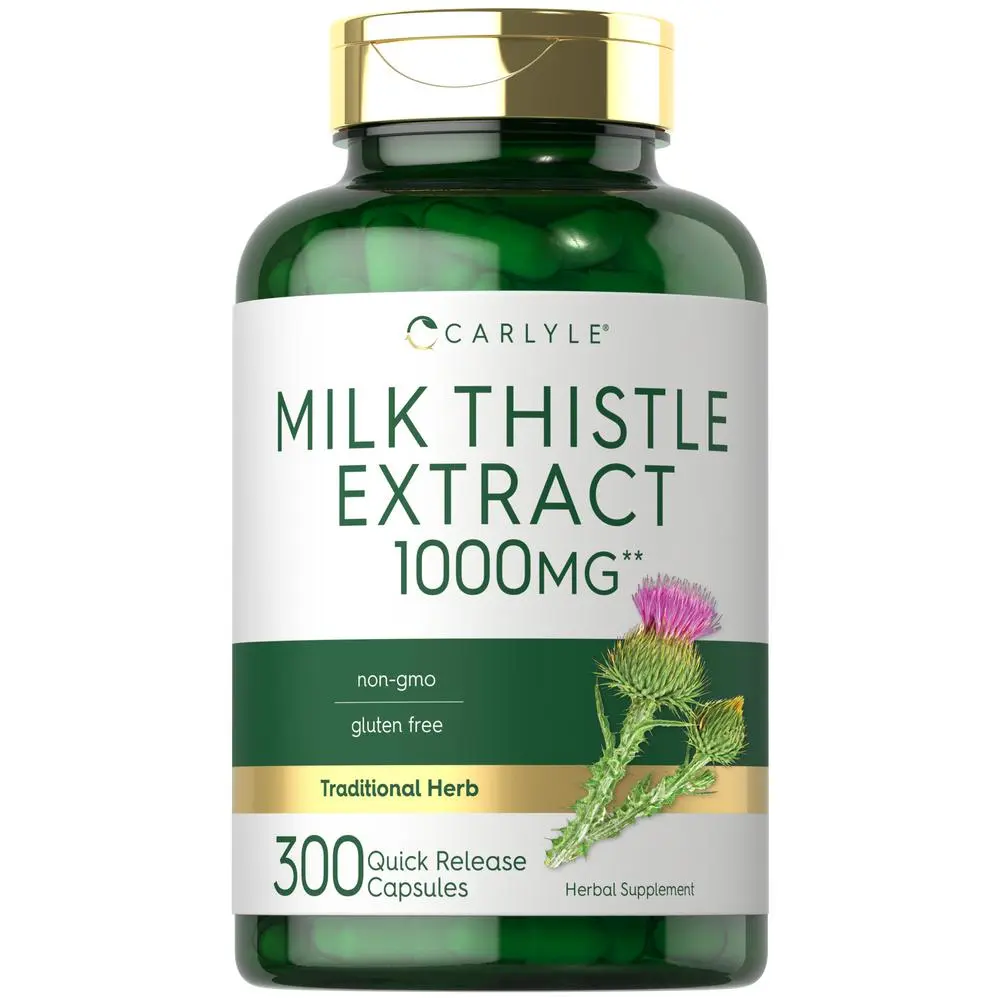 Carlyle Milk Thistle 1000mg | 300 Capsules | Non-GMO, Gluten Free Extract Carlyle Milk Thistle 1000mg | 300 Capsules | Non-GMO, Gluten Free Extract