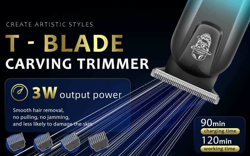 LQT Men's Cordless Hair Clipper & Beard Trimmer Kit, Rechargeable with LED, Complete Barber Tools for Home & Salon Grooming