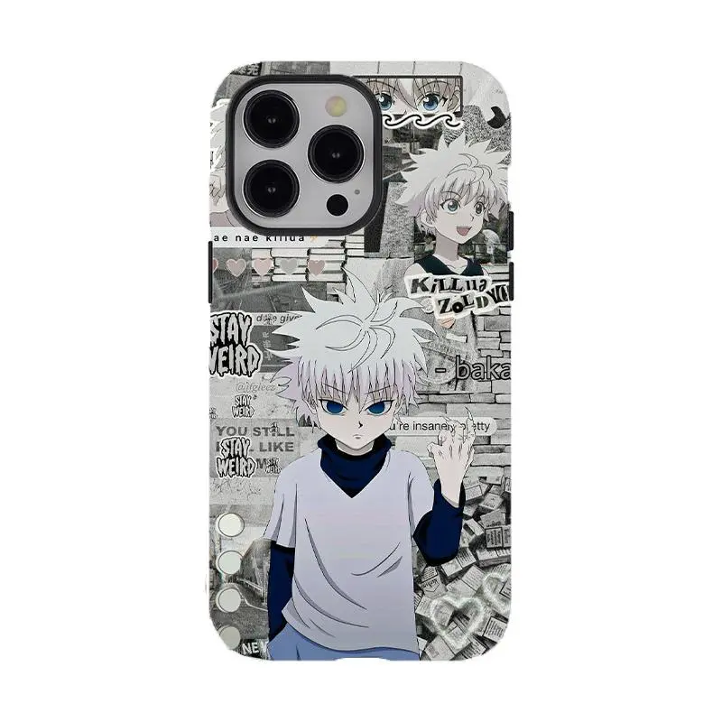 Killua Zoldyck Phone Case, Hunter x Hunter Hunter Exam Arc Character Design, Tough Shockproof Protective Shell, Compatible with iPhone 11-17 Pro Max/Plus and Samsung Galaxy S23-25, Gift for Fans