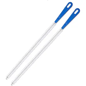 Drain Cleaning Brush 2pack, Long Drain Clog Remover Tool 23.6inch, Pipe Brush Cleaner with Nylon Bristles, Sink Drain Cleaner for Toilet, Kitchen Sink, Bathroom Tub, Shower, and Sewer Drain