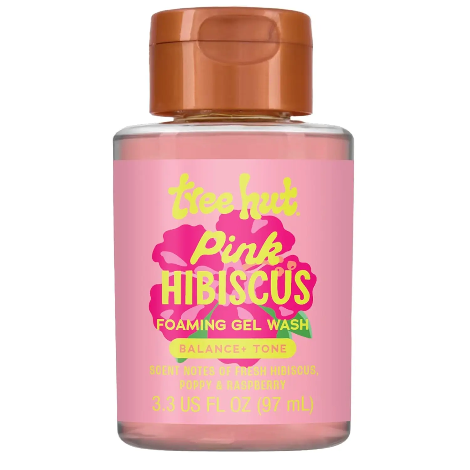 Tree Hut Mini Pink Hibiscus Foaming Body Wash, Travel Size, 3.3 Fl Oz | Shower Gel with Shea Butter, Soft Skin, Gentle Cleanser For All Skin Types, TSA Approved, Self Care Gifts for Women