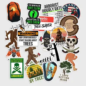 Sticker Pack 20 pcs Arborist Tree Care Stickers, Nature Worker Vinyl Decals for Helmet Laptop Bottle