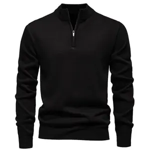 Men's fleece lined pullover sweaters, made of polyester fabric, feature a half zip neckline. These are casual and sporty sweaters, suitable for daily wear in spring, autumn and winter.Gift