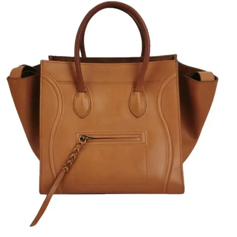 Pre-owned Celine leather Tote Bags Phantom Medium Tan Calfskin Tote