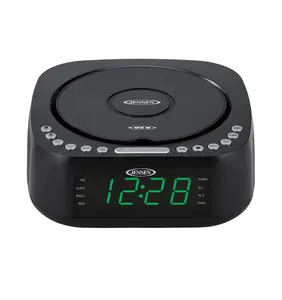Jensen JCR-375 Decor Alarm Clock with USB Charger