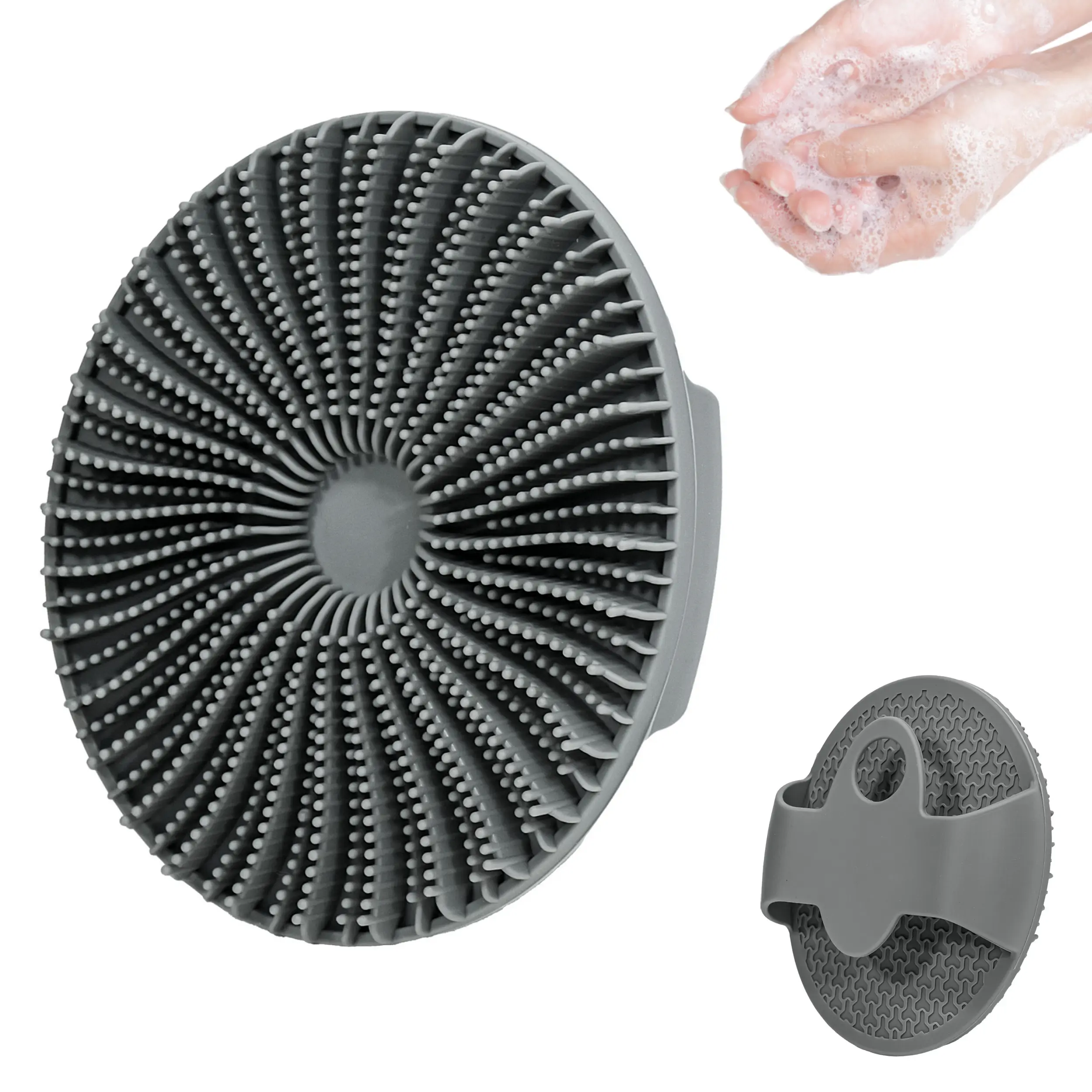 Unisex Silicone Handheld Shower Back Scrubber - Body Scrubber Bath Brush for Gentle Exfoliating, Massaging, Cleansing - All Skin Types Bath Accessory, Scrubbing Brush, Dead Skin Removal Body Brushes