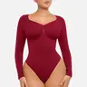 FeelinGirl Womenswear Seamless Long Sleeve Thong Bodysuit V Neck Going Out Fabric Comfortable Casual Breathable newarrivals SohoChic Basic Soft