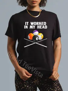 100% Cotton Funny Billiard Gift For Men Women Cool Pool Player Sports T-Shirt