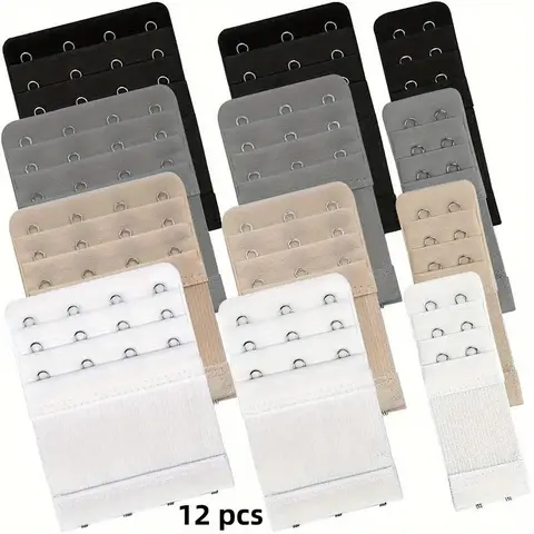 Stretch Bra Back Extension Hooks, 12pcs/set Adjustable Underwear Extender Buckle, Bra Accessories for Sewing Use