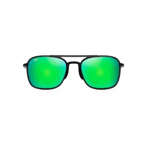 Maui Jim Keokea Sunglasses GM447-11 Translucent Grey Frame MAUIGreen® Lenses